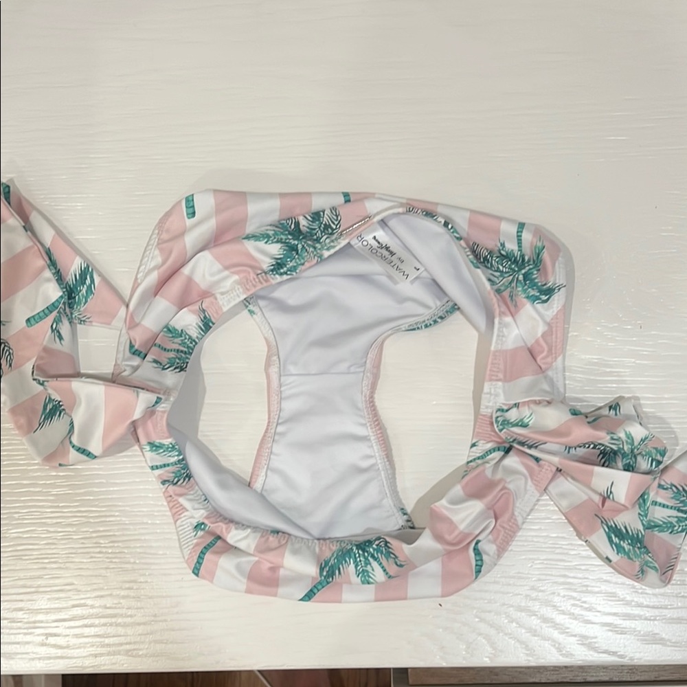 Kenny Flowers, Pink and Green Palm Print Bikini Bottom - Picture 5 of 5